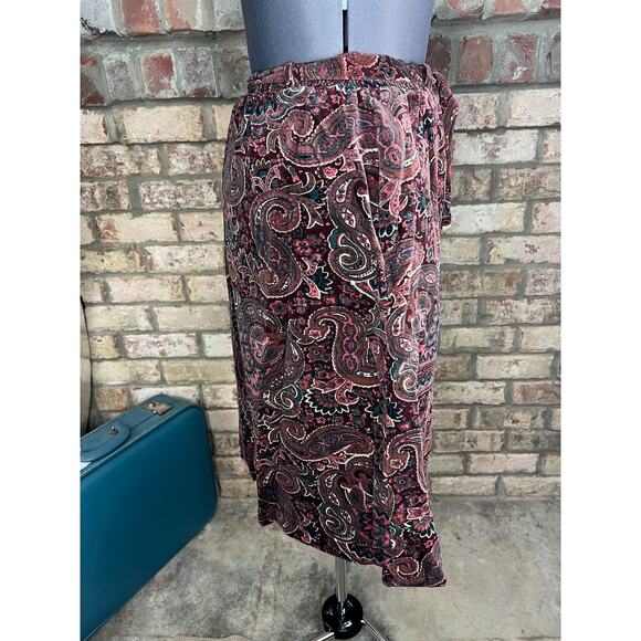 skirt velour paisley  Aline maroon wine pink - Picture 6 of 9